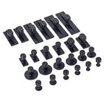 Tabweld Black Plague Smooth Smooth Series Tabs Variety PDR Set - 24 Piece - Round and Rectangular Tabs - Paintless Dent Removal Tab Set (9mm, 12mm, 15mm, 20mm, 25mm, 30mm tab Sizes and Crease Sizes)