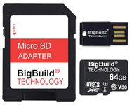 BigBuild Technology 64GB Ultra Fast 100MB/s U3 microSDXC Memory Card for Amazon Fire 7, 8 10, Plus, Kids Edition, HD Edition Tablet