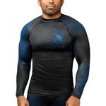 Hayabusa Geo Long Sleeve Jiu Jitsu Rashguard - Blue, L