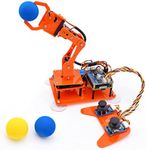 Adeept 5-DOF Robotic Arm Kit for Raspberry Pi 4 B 3 B+ B A+, Programmable DIY Coding STEM Educational 5 Axis Robot Arm with Python Code and Tutorials(PDF) - Orange