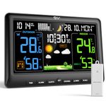 LIORQUE Weather Stations with Outdoor Sensor Wireless for Home, Indoor Outdoor Thermometer Hygrometer, Humidity, Barometric Pressure, Date, Weather Forecast