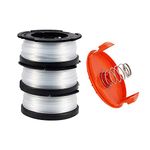 Poweka Strimmer Spool for Compatible with Black & Decker AF-100 String Trimmers Replacement Part, 30ft 0.065" Autofeed Weeding Eater Spools with RC-100-P Spool Cover Cap for Electric Trimmers