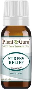 Stress Relief Synergy Blend Essential Oil. 10 ml. 100% Pure Undiluted Therapeutic Grade. Anxiety Depression Relaxation Boost Mood Uplifting Calming Aromatherapy Diffuser.