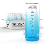 ELEVATE Hydrogen Water (12 pack) Highest Hydrogen Infused Water For Recovery, Energy, Hydration, Focus, and Endurance. 3-5 ppm Molecular Hydrogen Gas, -650 ORP (Oxidation Reduction Potential).