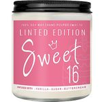 Sweet 16 Birthday Gifts for Girls, Best 16th birthday gift ideas, Perfect Birthday Present, Funny Birthday Presents for Daughter, Friends, Sister, 7oz Vanilla Cream-Scented Candle