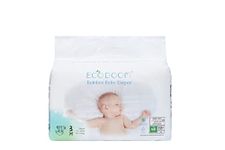 Eco Boom Bamboo Baby Diaper - Disposable Size Medium (3M) Nappies, 32 pcs - 13 - 22lbs