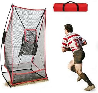 FLITURE Football Throwing Net - 6 X 3 Ft, Quarterback Training Football Net with Removable and Adjustable Mesh Pocket Knotless Net Throw Accuracy Improving, Includes Carry Bag & Sandbag