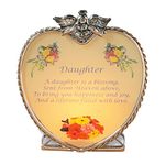 BANBERRY DESIGNS Daughter Heart Glass Candle Holder with Poem for Daughter