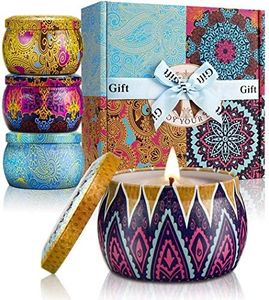 YMing Ensemble de Bougies Parfumées, Cire de Soja 100%, Soulagement du Stress et Aromathérapie pour Le Bain Yoga Cadeaux d'action de Grâce fixés pour la Fête des Mères Anniversaire Saint Valentin