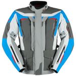Furygan Men's Voyager 3C-3 Laminated Layers Motorbike Jacket Touring & Adventure-CE EPI Certified-All Seasons-Breathable-Waterproof-High end-Top Performance, Blue-Charcoal, 4XL