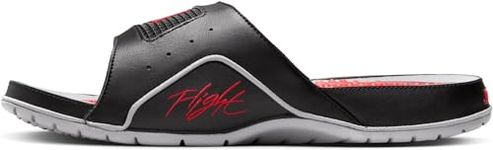 Nike Jordan Hydro 4 Retro Men's Slides (532225-060, Black/Cement Grey/Fire Red), Black/Fire Red-cement Grey, 8