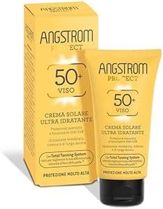 Angstrom Protect Crema Solare Viso SPF 50+, Azione Idratante ed Intensificatore dell'Abbronzatura, Indicata per Pelli Sensibili, 50 ml