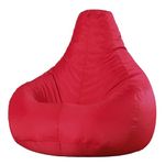 Bean Bag Bazaar Recliner Gaming Bean Bag Chair, Red, Large Indoor Outdoor Bean Bags, Lounge or Garden, Big Adult Gaming Bean Bag Chairs with Filling Included