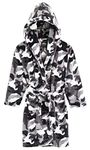 CityComfort Dressing Gown Kids Fleece Robes with Hoodie and Pockets for Boys (13-14 Years, Grey Arctic)