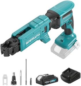 ONEMANA 20V MAX Brushless Cordless Drywall Screw Gun Kit,Batteries & Charger 4200RPM Auto-Feed Screwgun with Depth Adjustment Includes Collated Attachment, Tool Bag & LED Light
