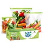 Eco Nest – 30 Multipurpose Slider Storage Bags (10 Medium + 10 Large + 10 Extra Large) with Expandable Bottom for Extra Storage | Reusable, Leakproof, Freezer & Fridge Safe, BPA-Free Bags