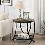 ASYA Industrial Round End Table wit