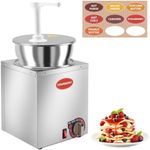 Fulgutonit Electric Nacho Cheese Dispenser with Pump, 4.6Qt Nacho Cheese Warmer, Commercial Hot Fudge Warmer, 86~190℉ Adjustable Temp Nacho Cheese Sauce Warmer for Buffet Kitchen Cafeteria Home Party