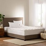 SERTA Down Illusion Soft Hypoallergenic 2 inch Pillowtop Simple Fit Mattress Topper, Twin XL, White