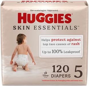 Huggies Size 5 Diapers, Skin Essentials Baby Diapers, Size 5 (27+ lbs), 120 Count (2 Packs of 60)