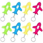 Sratte Airplane Party Favors Mini Flashlight Keychain Bulk Airplane LED Flashlight Keychain Airplane Birthday Party Supplies Classroom Flashlights for Kids, 4 Colors (36 Pcs)