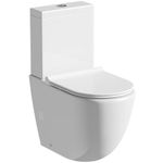 Mode Harrison Rimless Close coupled Toilet with Slimline Soft Close seat - White Close coupled Toilet, Round Close coupled Toilets, Toilets