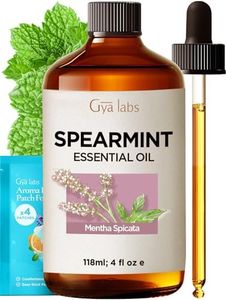 Gya Labs Spearmint Essential Oil for Diffuser - Huge 4 Fl Oz - 100% Pure Natural Spearmint Oil for Facial Hair & Skin - Spearmint Oil for Face, Massage, Aromatherapy, Candle Making Scent