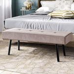 Comfy to go Entryway Ottoman Bench - Entryway Bench for Bedroom, Modern Ottoman End of Bed, Corduroy Padded Benches for Living Room, Foyer, Mudroom, Hallway - 39" L x 14" W x 17" H