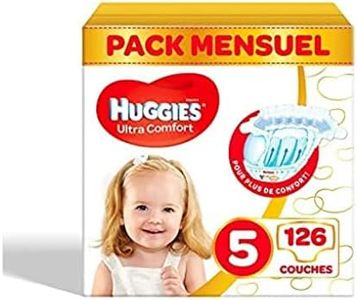 Huggies - Ultra Comfort - Couches Béb�é Unisexe - Taille 5 (11-25 kg) x126 Couches - Pack 1 Mois - L'emballage peut varier