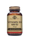 Solgar Vitamin D3 400 IU (10 μg) Softgels - Pack of 100 - Cholecalciferol - Keeps Bones and Teeth Healthy - Supports Muscle Function & Immunity - Vegetarian