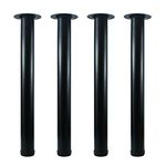 QLLY 22 inch Adjustable Tall Metal Desk Legs, Office Table Furniture Leg Set, Set of 4 (22 Inch, Black)