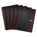 Black n Red Notebook Wirebound Polypropylene 90gsm Ruled 140 Pages A4 Ref E67008 [Pack of 5]