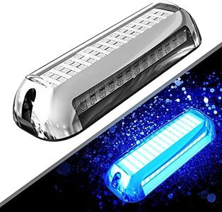 HUSUKU SOOP3 Plus (Blue 2.0) 84LED 3000LM 180° Marine Led Underwater Boat Light, 10-36V Boat Under Water Lights, Upgraded IP68 Waterproof 316 Stainless Transom Mount Cockpit Yacht Interior Light, 1PCS