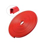 Door Edge Guard, 16ft (5m) Door Edge Protector, Universal Rubber U-Shaped Door Edge Trim Car Door Edge Molding Door Edge Protector for Sedan Truck SUV ATV(red)