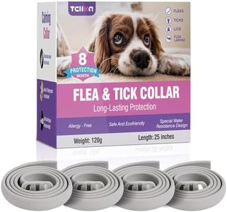 Flea Collar for Dogs 4 Pack Flea and Tick Collar for Dogs 8 Months Long-Term Protection Natural Tick Collar for Dogs Waterproof Adjustable Size Dog Flea Collar Suitable for Small Medium and Large Dog