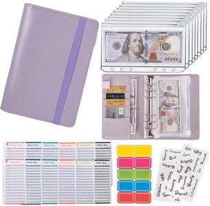 NICOOTH Budget Binder A6 Money Saving Binder with Zipper Cash Envelopes