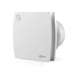 EINTTAX 100mm Quiet Bathroom Extractor Fan with Humidity Sensor and Timer, White Square Bathroom Fan 95m³/h, Wall/Window Mounted Extractor Fan for Kitchen, Shower, Toilet, 12W, 34 dB