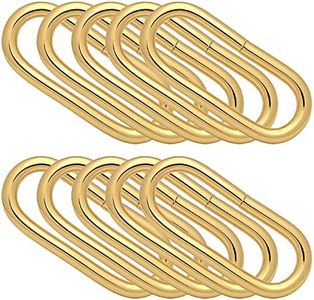 BIKICOCO 2'' Metal Oval Ring Buckle Loops Non Welded for Leather Purse Bags Handbag Straps, Gold - Pack of 10