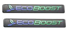 2pcs Ecoboost Badge Emblem 3D Nameplate Door Fender Tailgate Stickers for ford Black