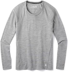 Smartwool Women's Classic All-Season Merino Wool Base Layer — Long Sleeve Shirt (Slim Fit), Light Gray Heather, Small