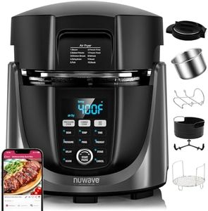 Nuwave Duet Air Fryer and Electric Pressure Cooker Combo with 2 Switchable Lids, 300 FoolProof One-Touch Presets, Crisp&Tender Tech, 6QT Heavy-duty Stainless Steel Pot, 15+ Safety Features