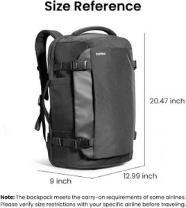 tomtoc 40L Travel Backpack – TSA Friendly Carry-On, Water-Resistant, Fits 17.3" Laptop