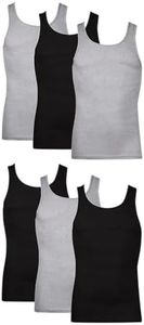 Hanes Men Hanes Men's Cotton Tank Undershirts Pack, Moisture-Wicking Ribbed Tanks, lightweight Cotton Tank Undershirts