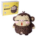 Larcele Micro Building Blocks Animal Set, DIY Mini 3D Building Toy Bricks,2060 Pieces KLJM-07 (Monkey)