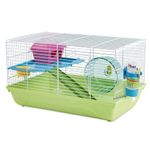 Savic Martha Double Hamster & Guniea Pigs Polyethylene Cage, Cage Contains A House, Two Platforms, Bowl, Exercise Wheel, & Bottle, Fun & Activity Cage for Small Pets, 19 X 12 X 11 Inch - Multicolor
