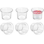 Belle Vous 6 Pack Votive Candle Holders - Clear Chunky Glass Lip Candle and Tealight Holders - Each Measure 4.5 x 4.5cm (1.8 x 1.8 inch) - For Weddings, Dinner Parties, Spas and Meditation