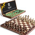 Chess Set - Ambassador High Detail European Wooden Handmade Set - 21"x21"