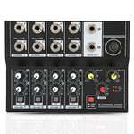 Professional Audio Mixer, Portable 8‑Channel Input Stereo Audio Mixer Sound Board Console Microphone Amplifier Console for Studio, Podcasting