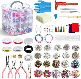 Jewelry Making Kit, 1960 pcs Jewelry Making Supplies Includes Jewelry Beads, Instructions, Findings, Wire for Bracelet, Necklace, Earrings Making Kit for Adults by Inscraft