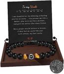 Men Beaded Bracelet Best Uncle Gifts for Him 100 Language I Love You Projection Bracelets Matte Black Bead Adjustable 30th 40th 50th 60th Birthday Christmas Jewelry